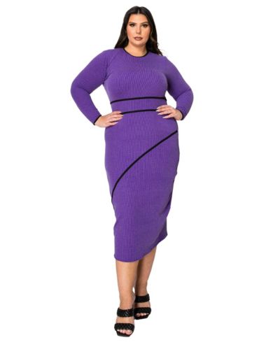 L I V D Платье в рубчик Plus Size Elora
