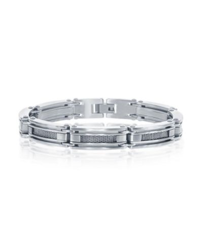 Metallo Stainless Steel Matte & Polished Mesh Design Bracelet