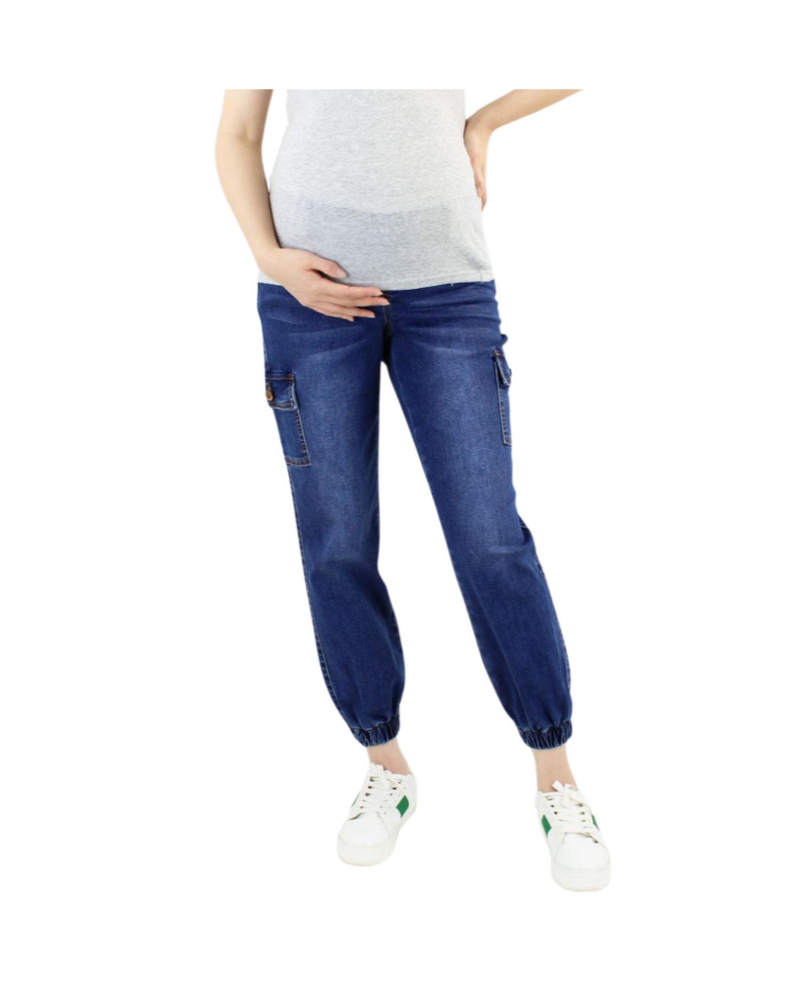 Indigo Poppy джинсовые джоггеры для беременных Denim Cargo