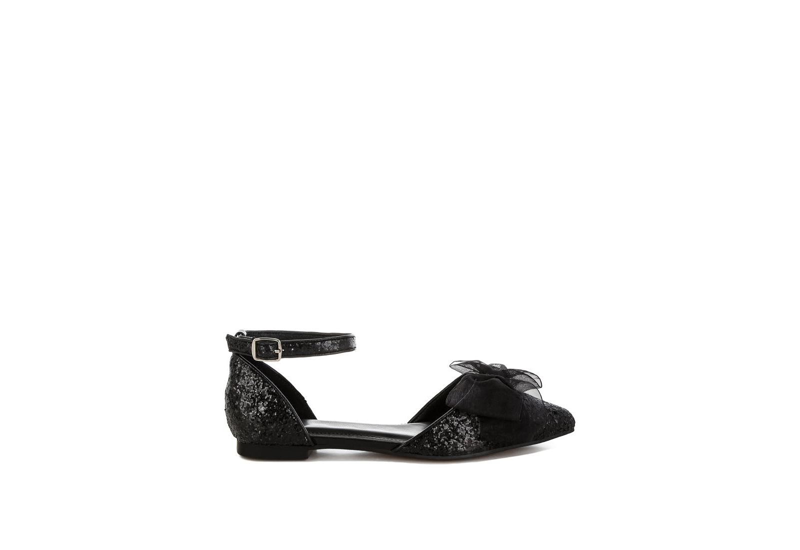 Сандалии Rag & Co Clarice Sheer Bow Detail Glitter Flat