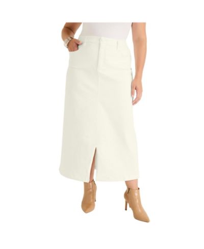 June & Vie Women's June and Vie Front-Slit Denim Midi Skirt
