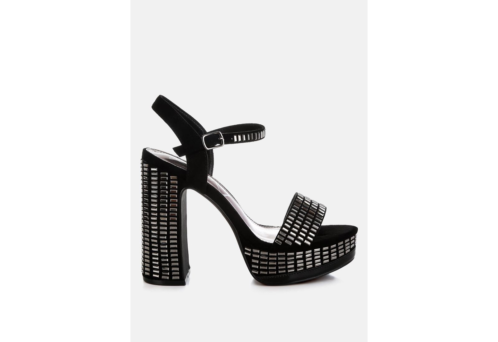 London Rag Women's Starlet Rhinestones Embellished Ankle Strap Heels