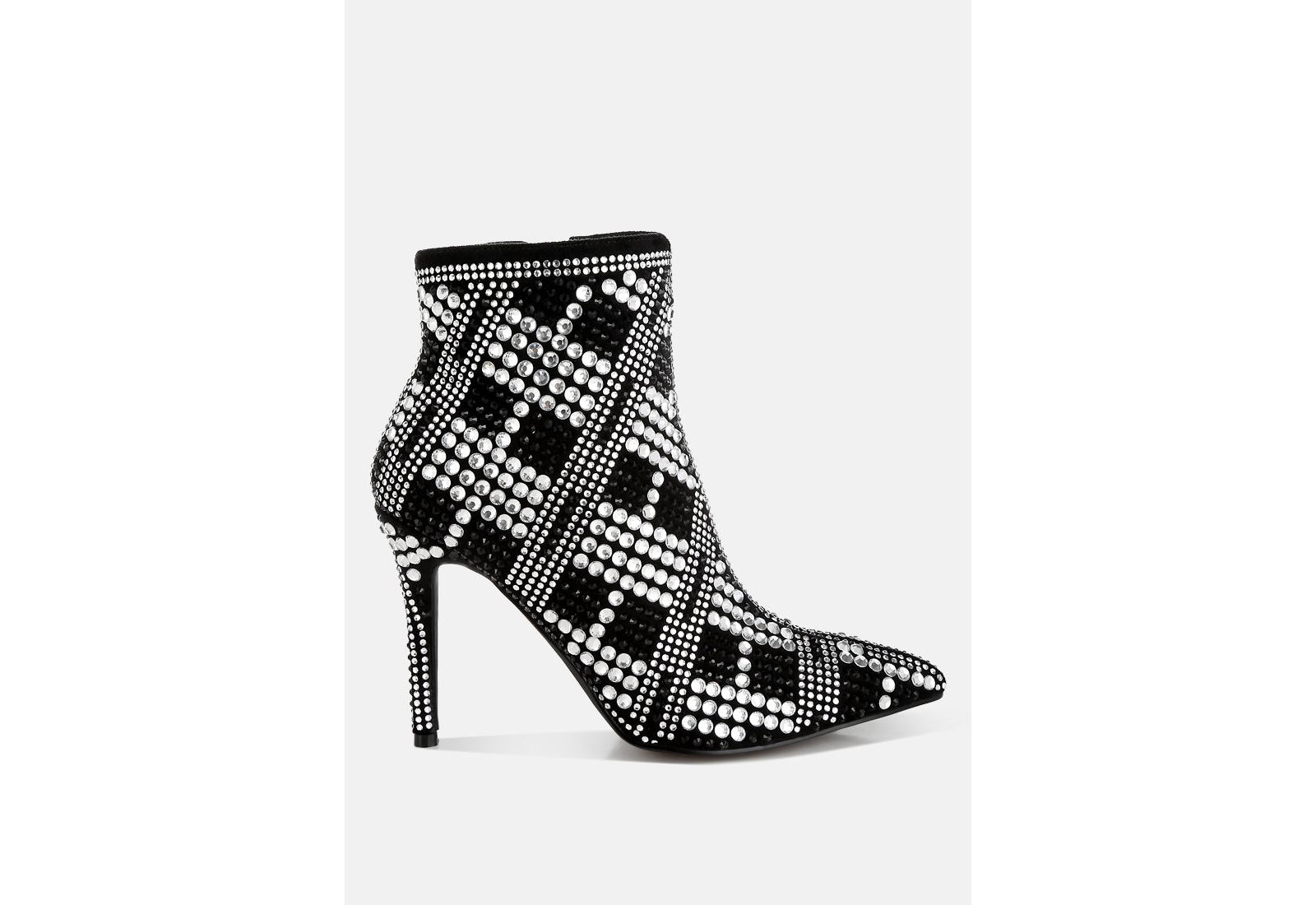 London Rag Women's Urbanite Rhinestones Studded Stiletto Heel Boots