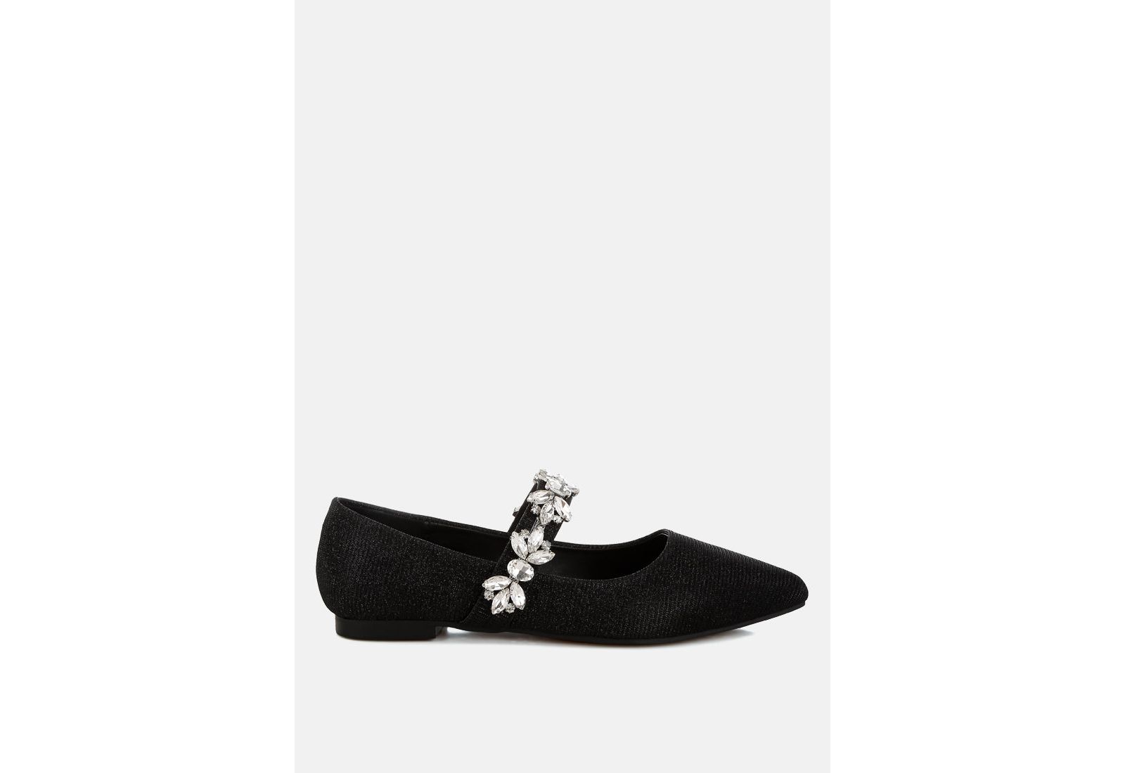 Rag and Co Womens Flavia Diamante Brooch Glitter Ballerinas