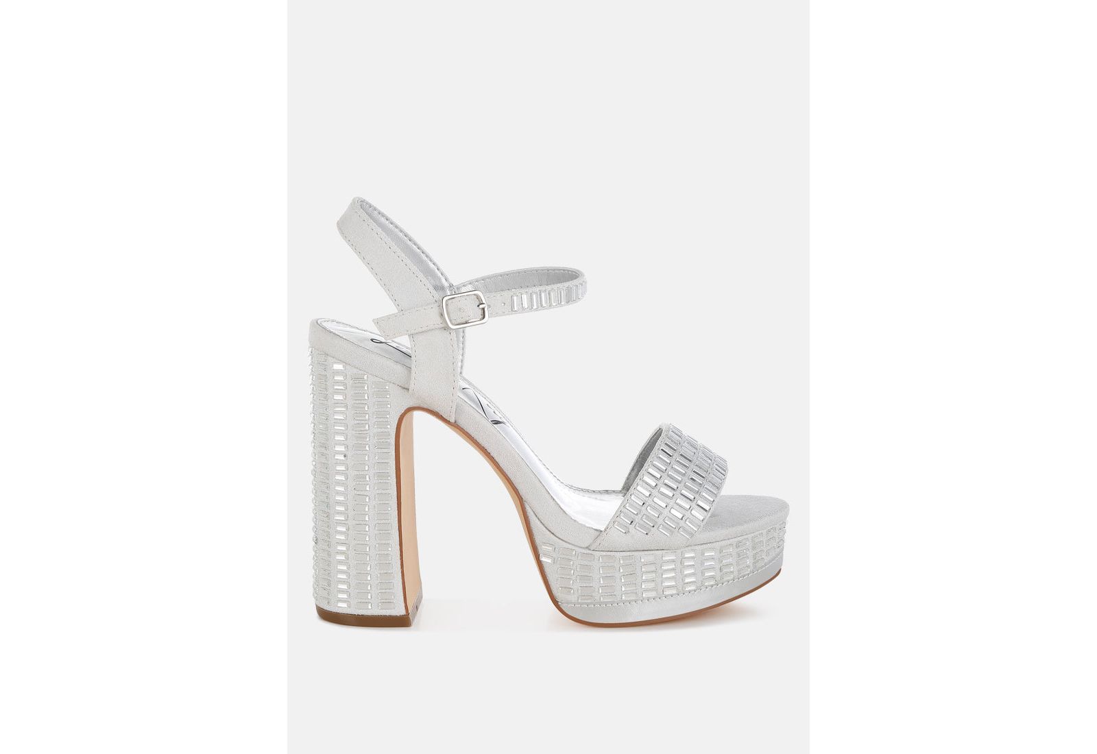 London Rag Women's Ortage Rhinestones Embellished High Block Heels