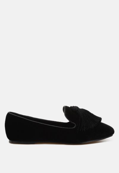 Rag and Co Женские бархатные лоферы с кисточками Tromso