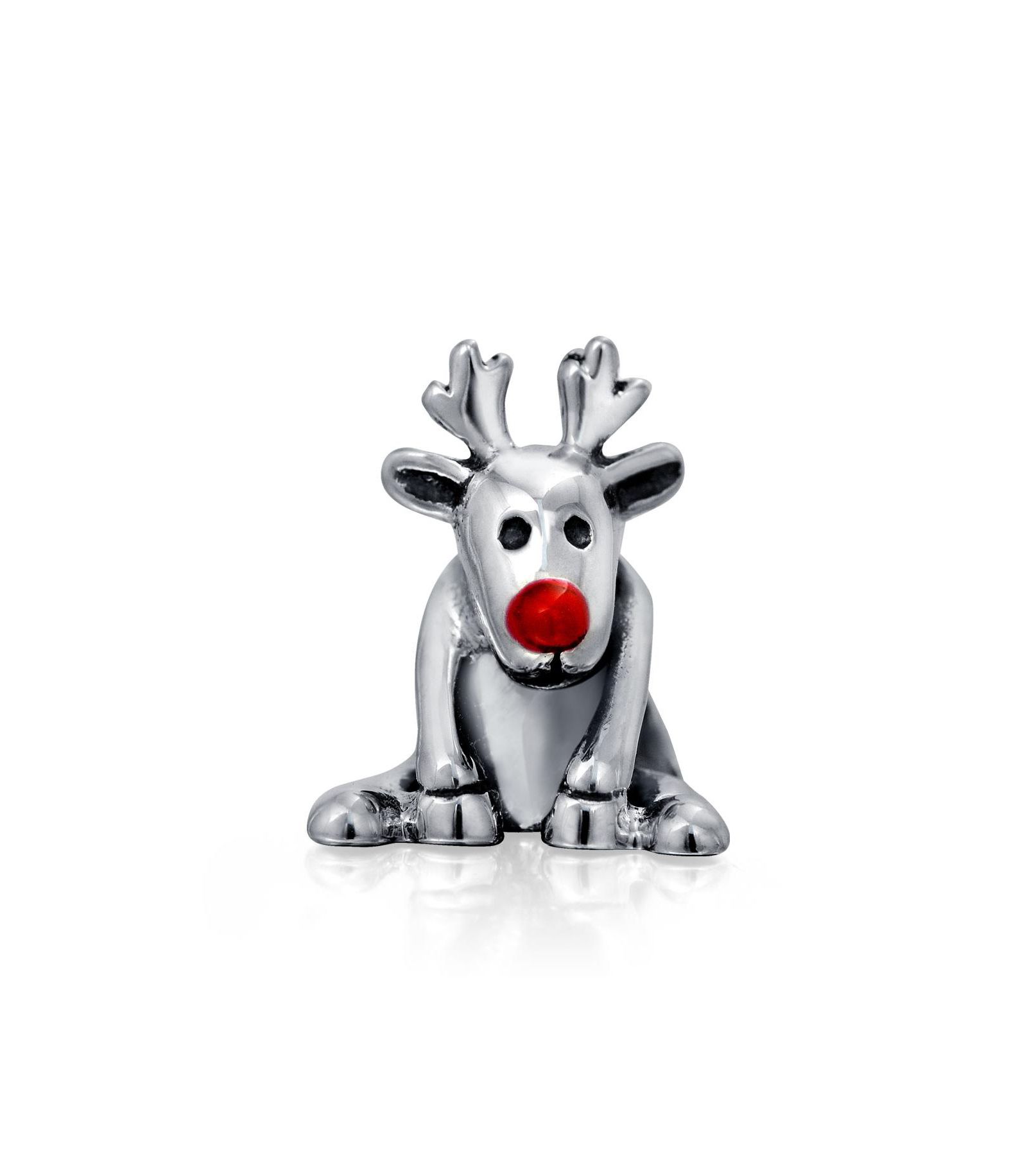 Блестящая подвеска Bling Jewelry Caribou Elk Christmas Charm Bead Sterling для браслетов