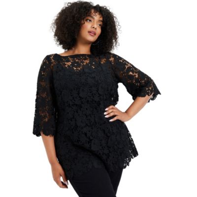 June & Vie Женский топ из кружева Allover Lace