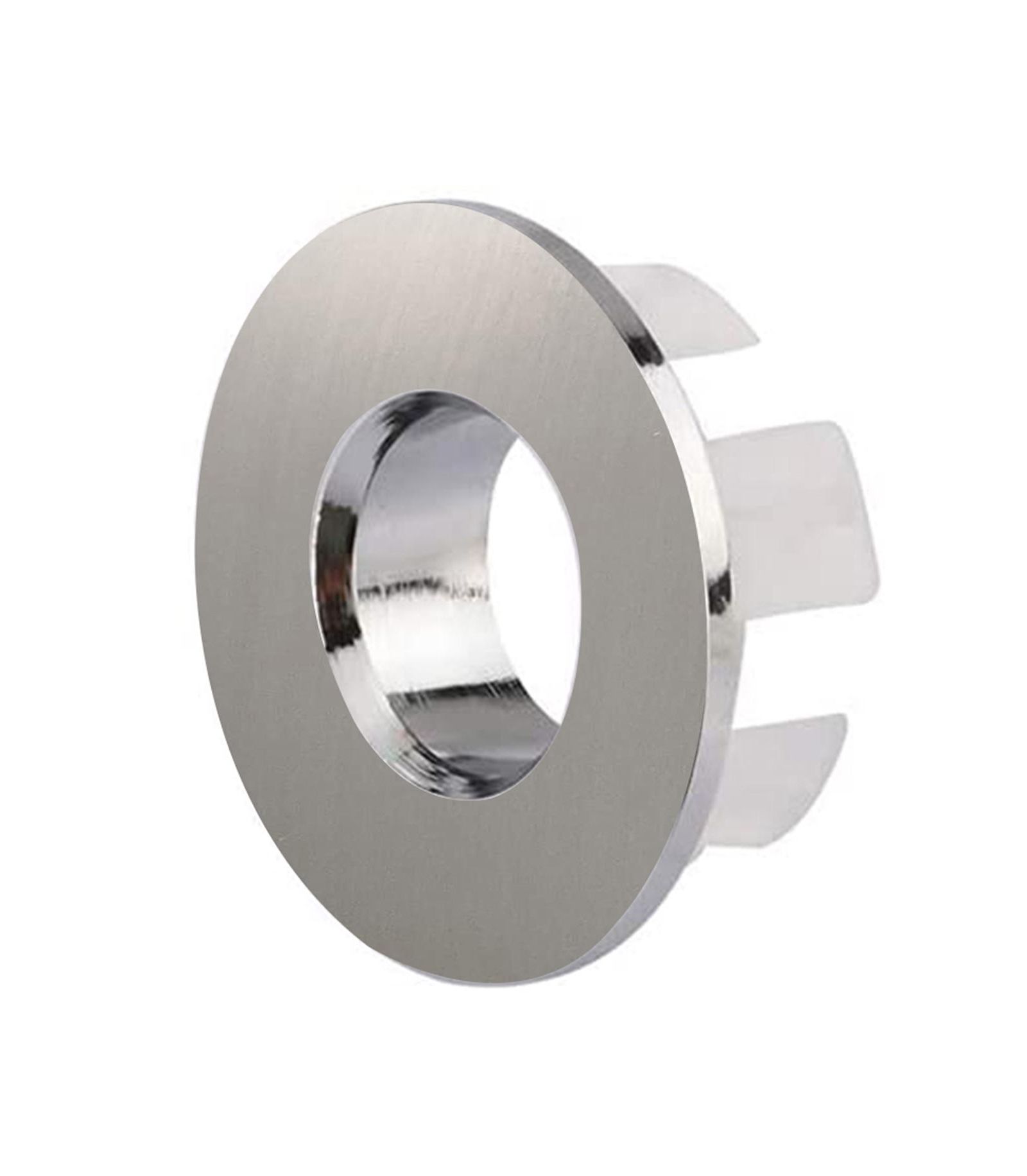 Greenspring Sink Basin Trim Overflow Cover Brass Insert In Hole Round Caps Brushed Nickel