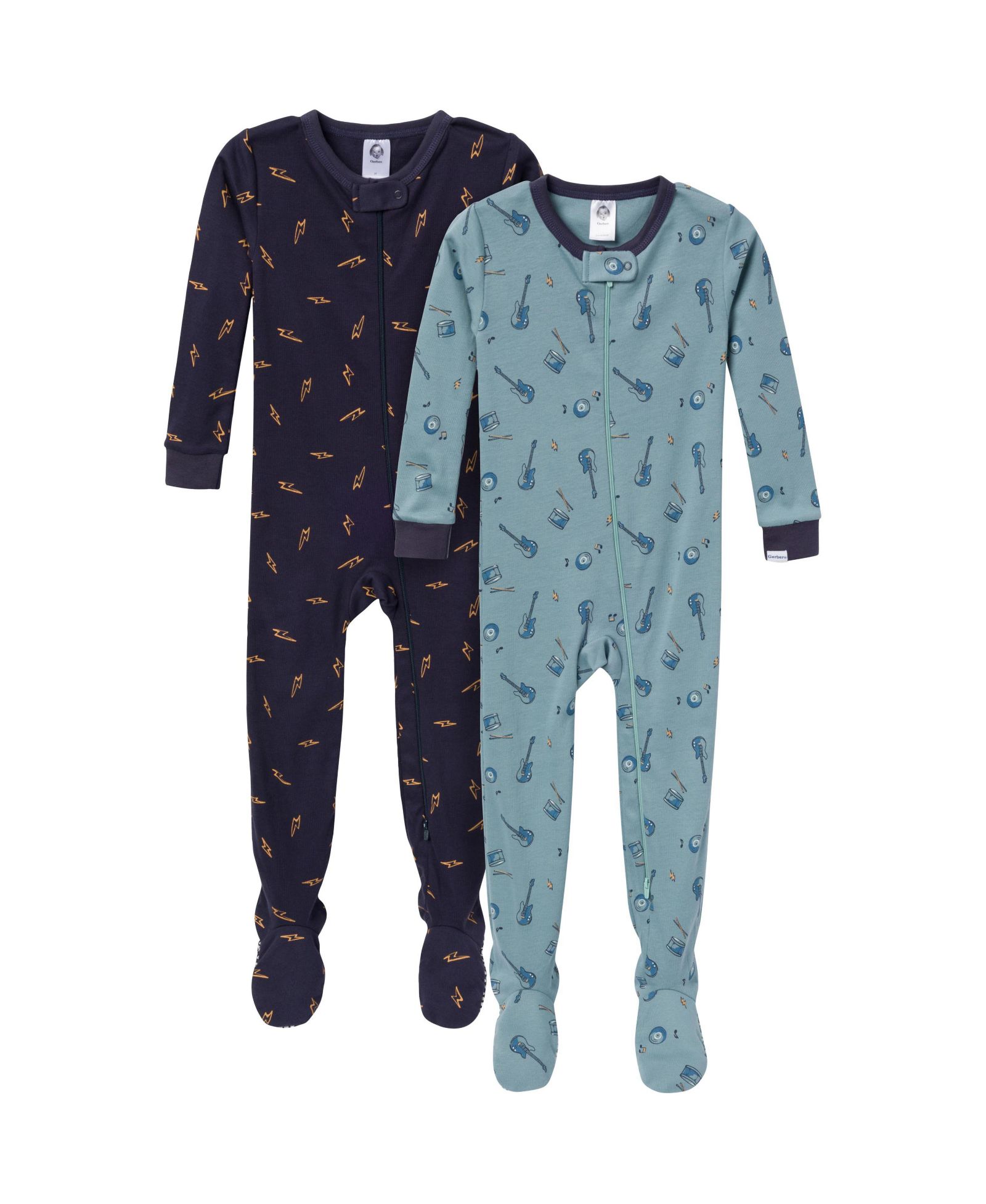Детский комбинезон Gerber Baby Boys' Snug Fit Footed Sleep & Play, 2-Pack, Guitars