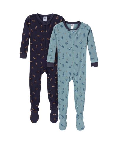 Детский комбинезон Gerber Baby Boys' Snug Fit Footed Sleep & Play, 2-Pack, Guitars