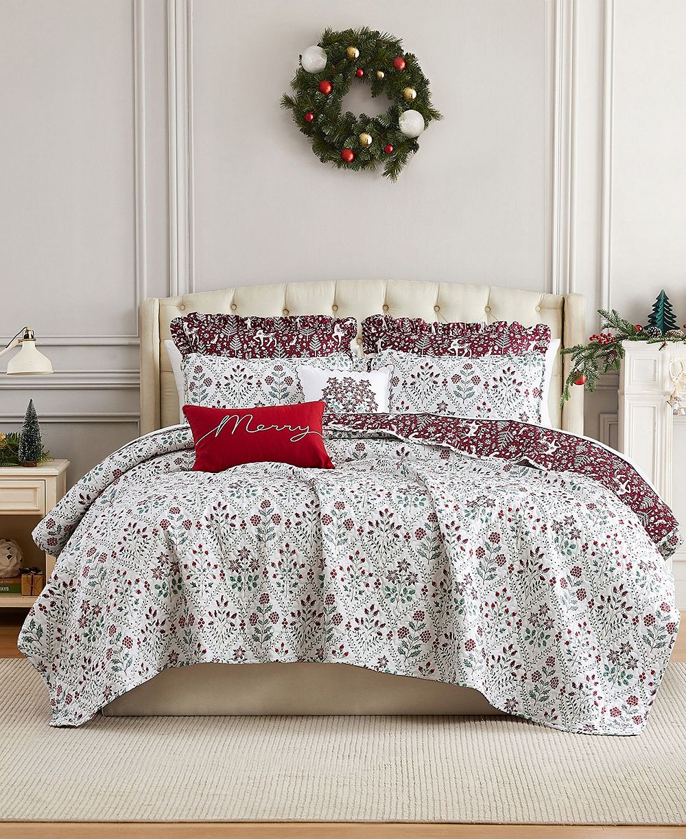 Комплект покрывала Southshore Fine Linens Holiday Harmony 7-Pc. Quilt Set, Full/Queen
