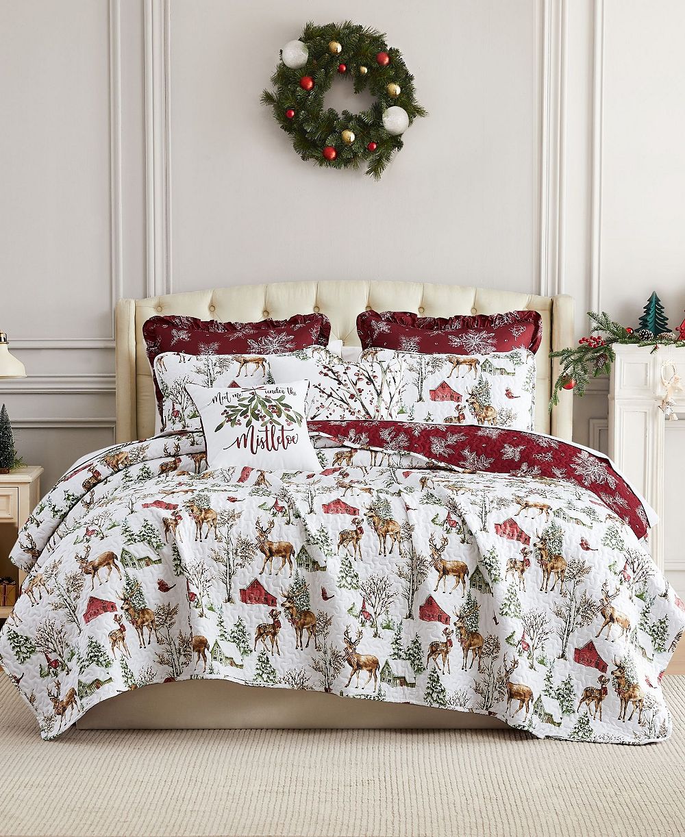Комплект из 7-ми элементов Southshore Fine Linens Christmas Holiday Quilt, Full/Queen