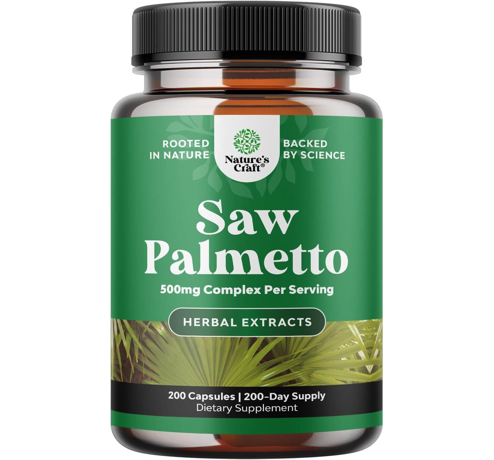 Капсулы Saw Palmetto Nature's Craft для здоровья волос и мочеполовой системы, 200 ct
