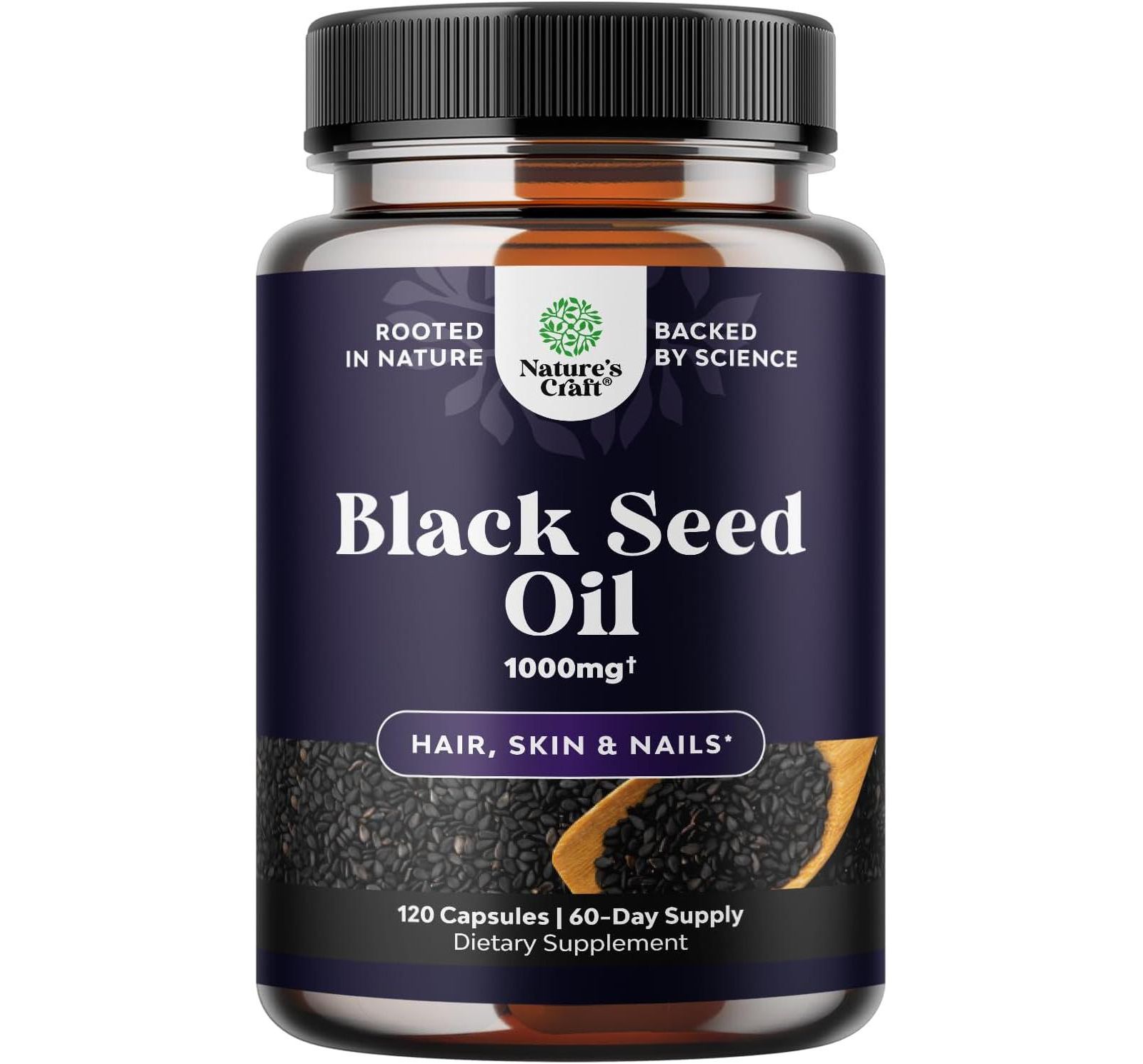 Капсулы с маслом черного тмина холодного отжима Nature's Craft Nigella Sativa для поддержки иммунитета, здоровья суставов и пищеварения, 180 шт.