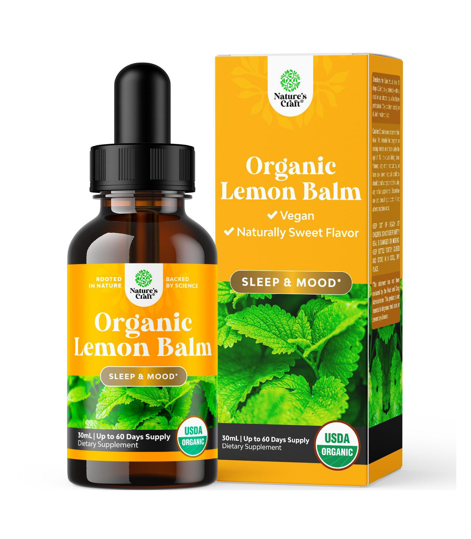 Nature's Craft Organic Lemon Balm Liquid, Mood Support and Digestive Health, Nature's Craft, 30mL