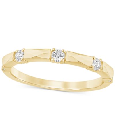 Обручальное кольцо с тремя бриллиантами (1/4 ct. t.w.) из золота 14k