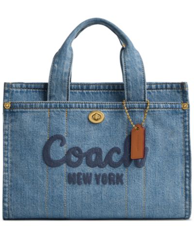 Маленькая джинсовая сумка-тоут COACH Cargo 26