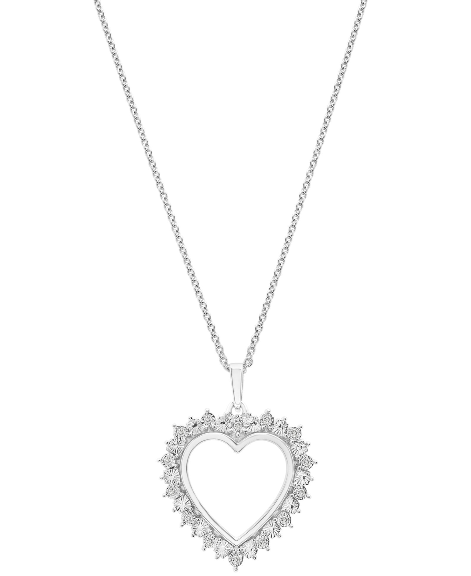 Подвеска Diamond Heart 18" в стерлинговом серебре (1/10 ct. t.w.)