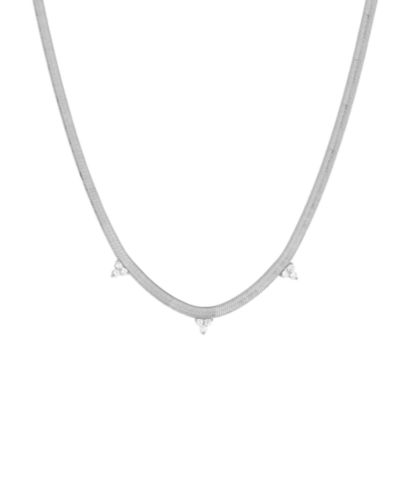 And Now This ожерелье-цепь с кубическим цирконием Flat Herringbone