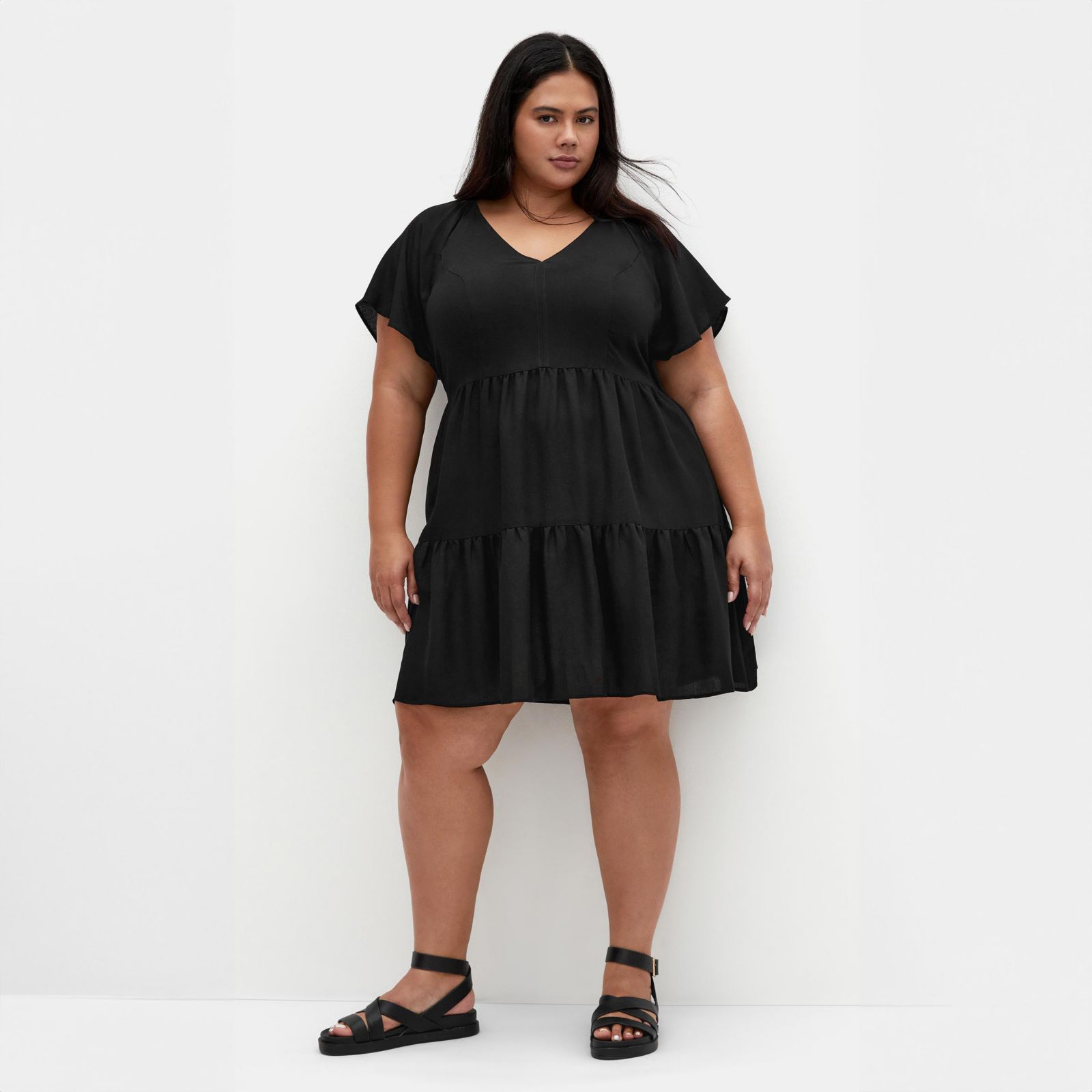 CITY CHIC Plus Size Frill Mini Dress