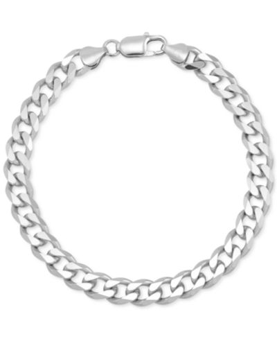 Men's Curb Chain Bracelet in Sterling Silver