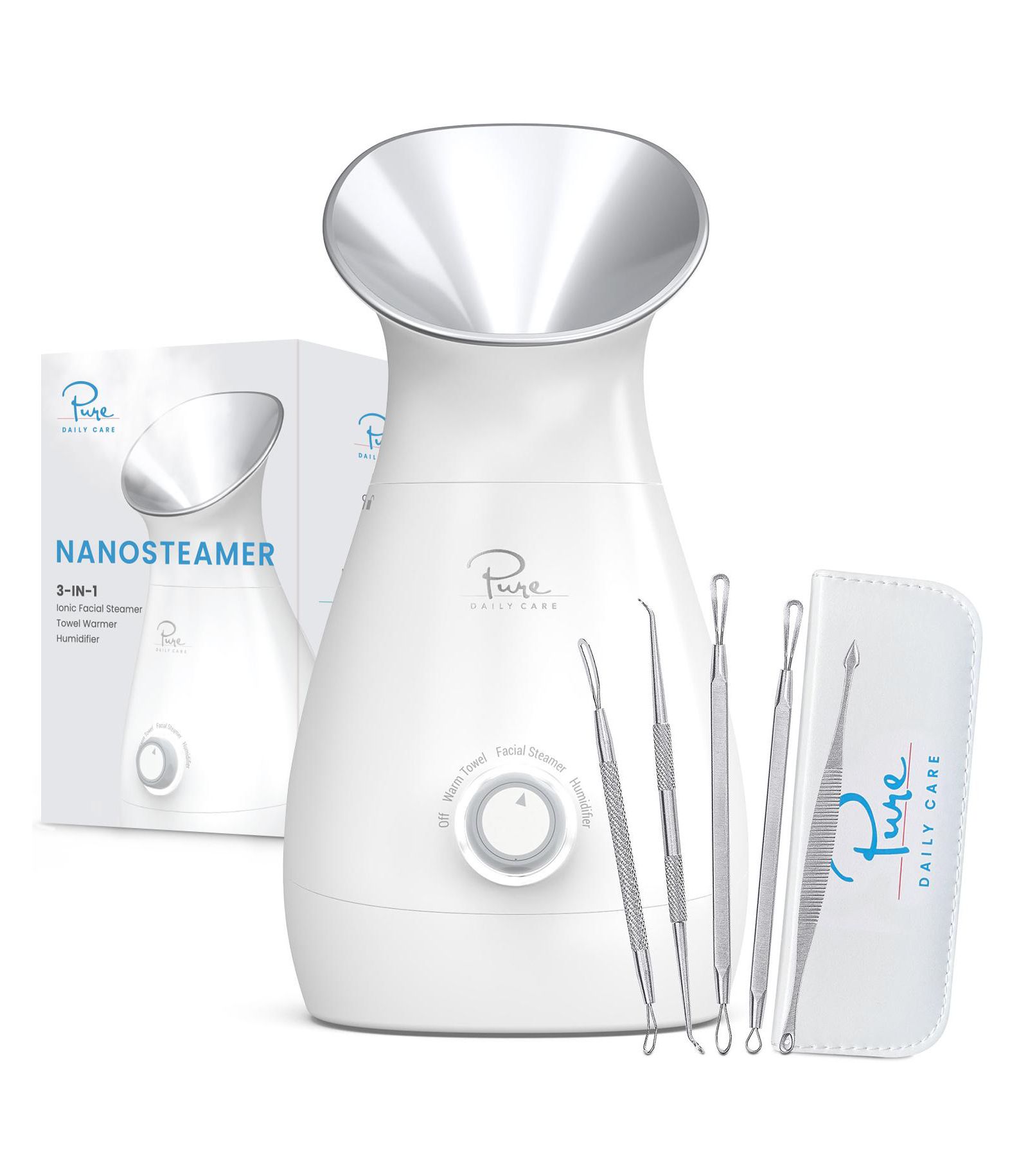 Pure Daily Care NanoSteamer Large 3-in-1 Nano Ionic Facial Steamer (Lilac)