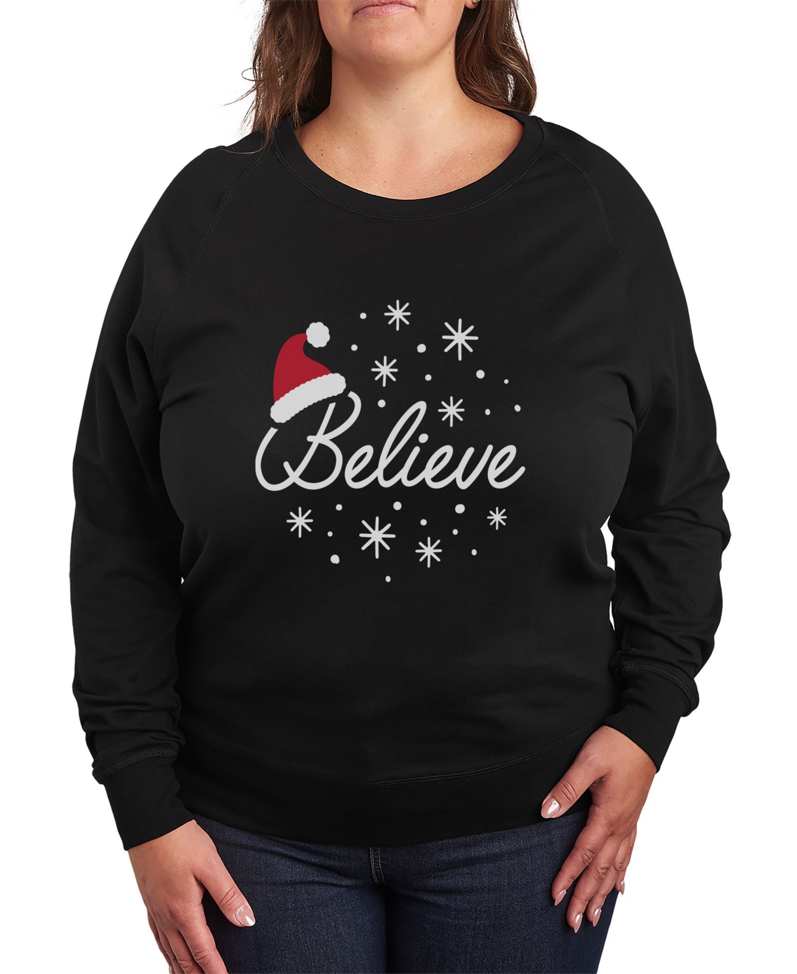 Пуловер Hybrid Apparel Plus Size Trendy Believe Graphic