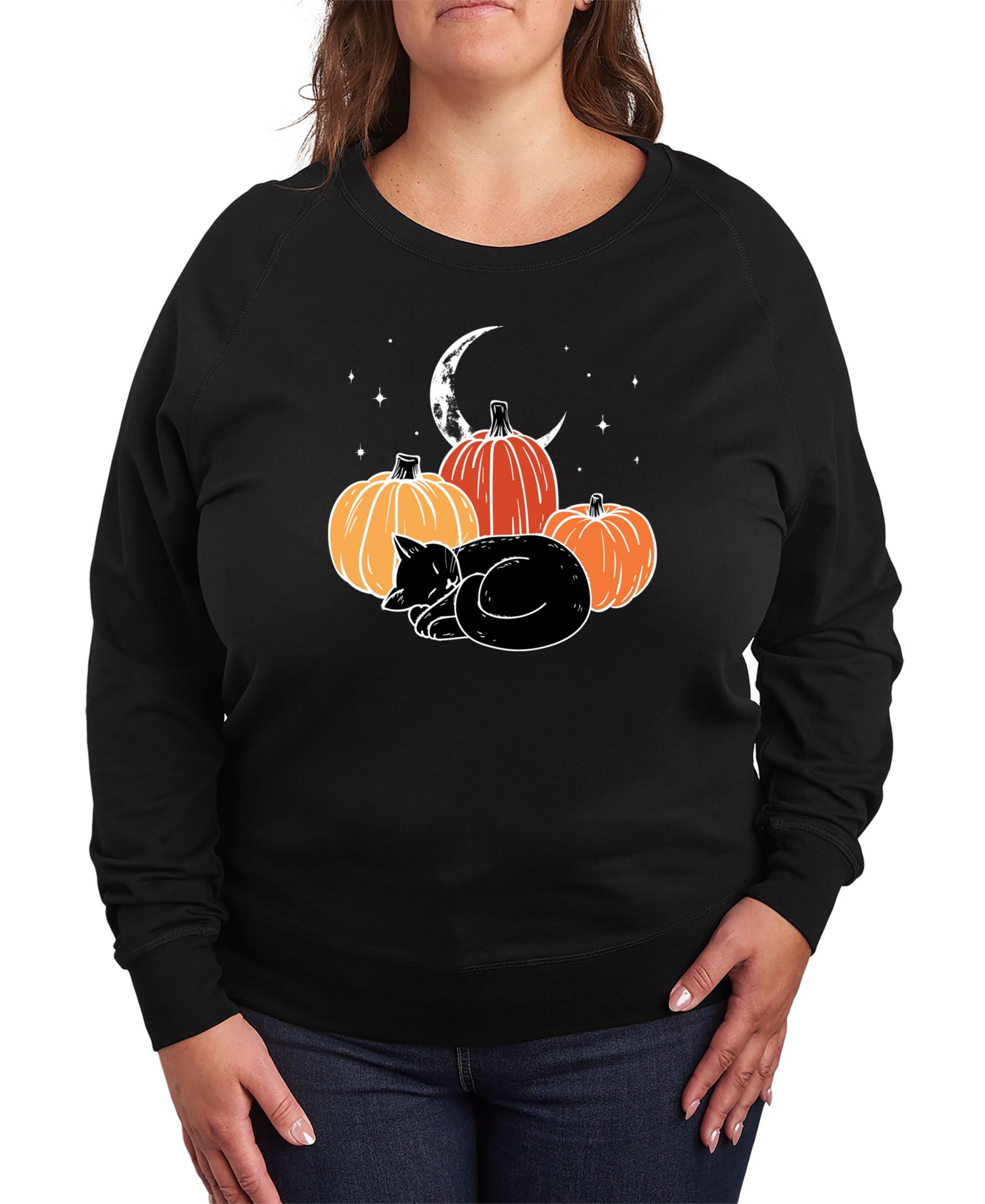 Hybrid Apparel Плюсовый размер джемпер с принтом Pumpkin Cat
