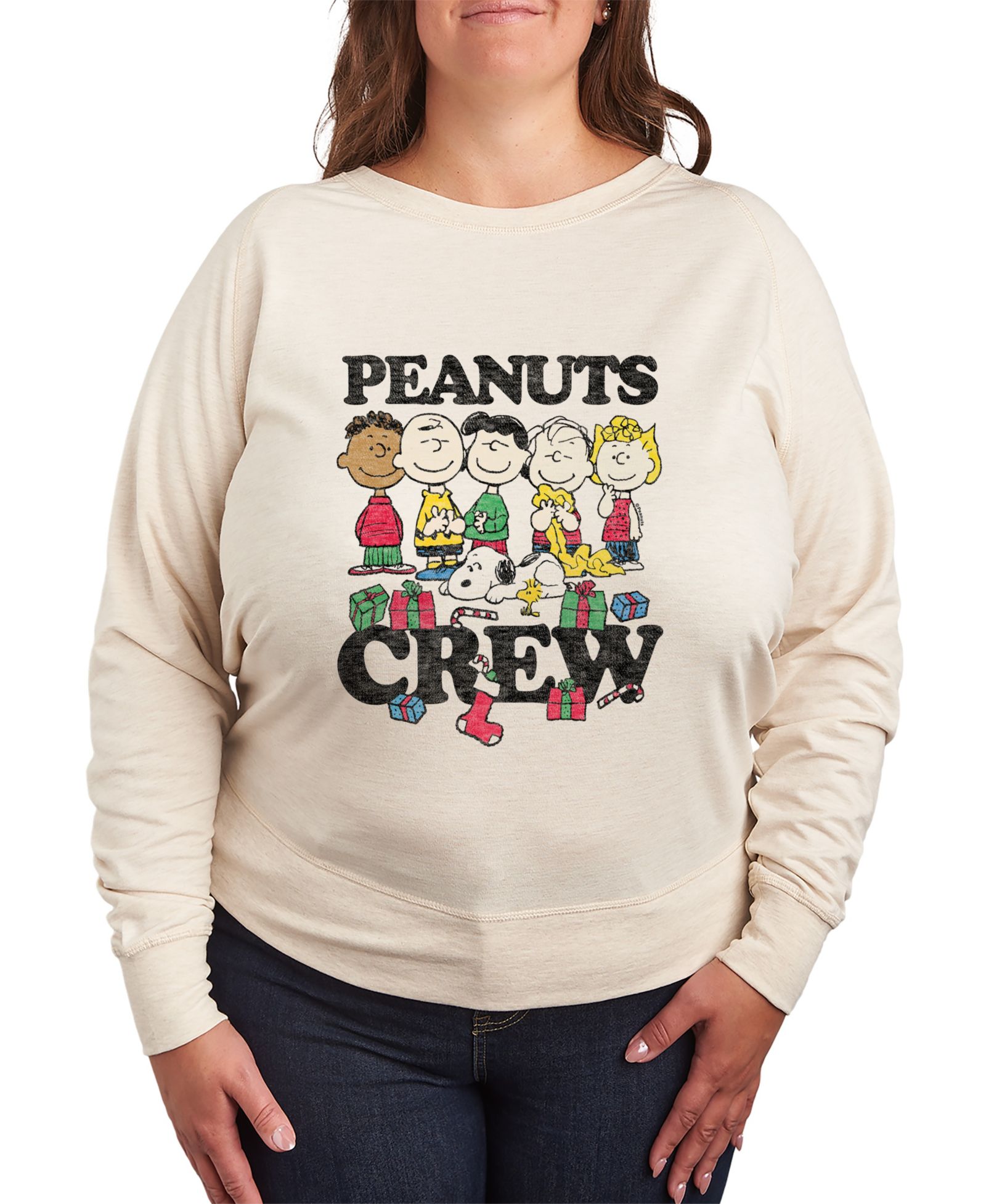 Пуловер Hybrid Apparel Plus Size Peanuts Crew Graphic