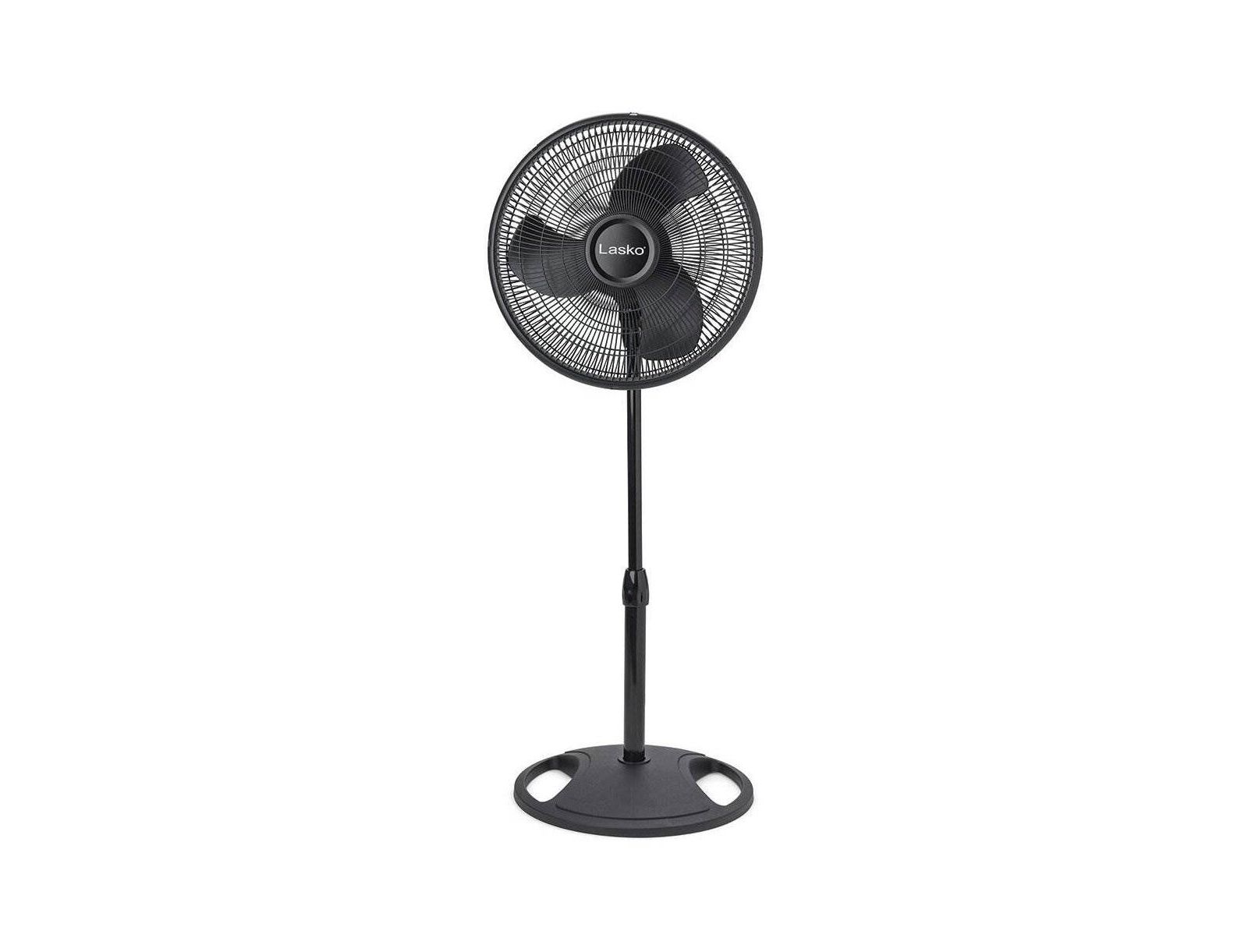 Lasko 16" 3-Speed Adjustable Tilting Oscillating Standing Pedestal Fan, Black
