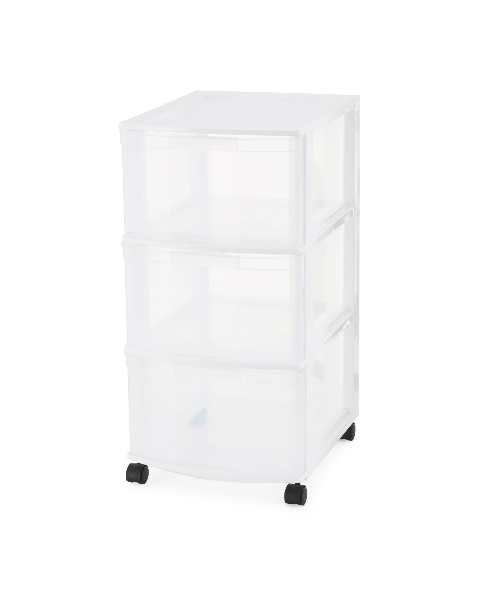 Gracious Living Classic 3 Drawer Organizer Plastic Storage Cart w/ Wheels, White