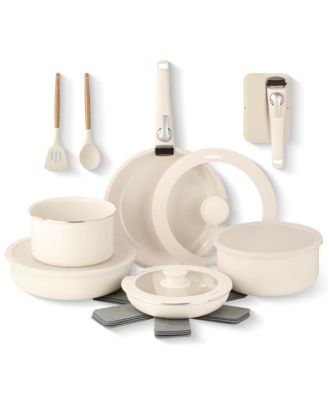 Gotham Steel aluminum 18 Piece Ceramic Nonstick Detachable Handle Cookware Set