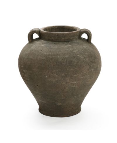 LuxenHome   Terracotta Cauldron 14.6-Inch Tall Vase