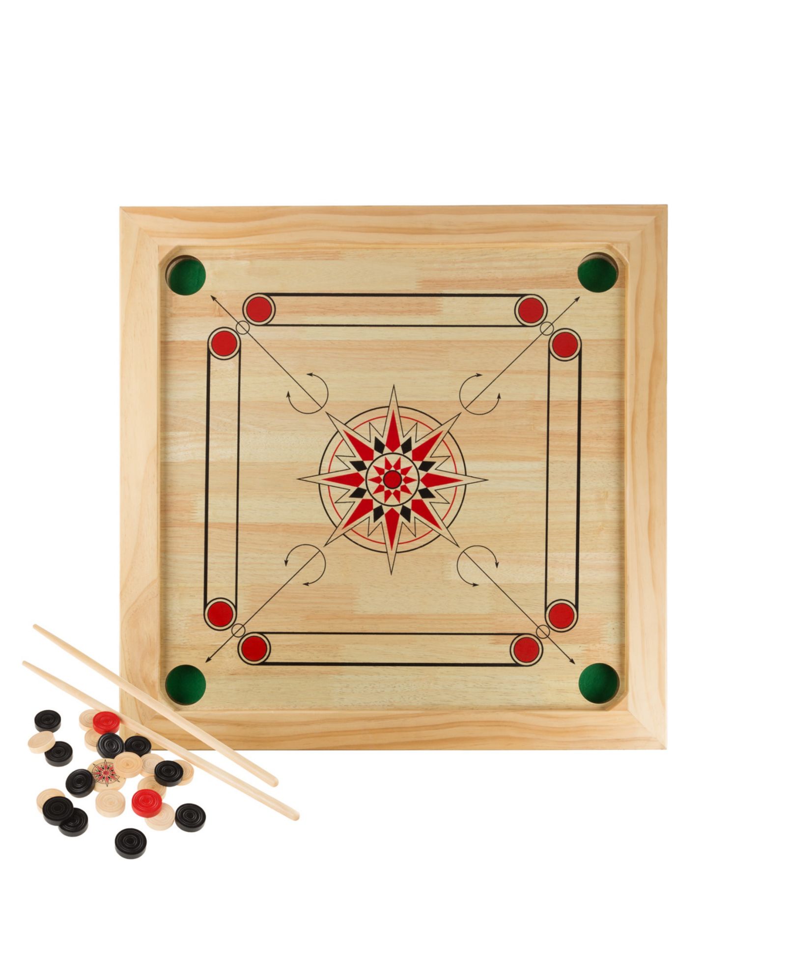 Hey Play деревянная игра Каромб с киями