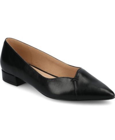 Journee Collection Women's Carmin Block Heel Pointed Toe Flats