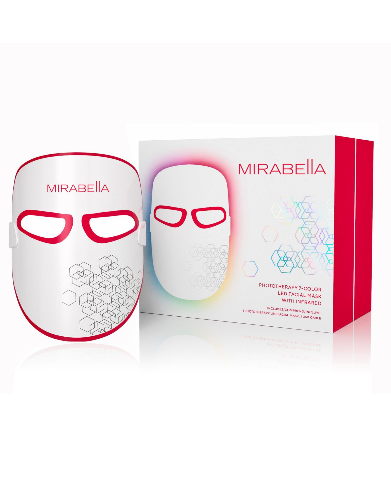 Светодиодная маска для лица Mirabella Phototherapy 7-Color LED с инфракрасным светом