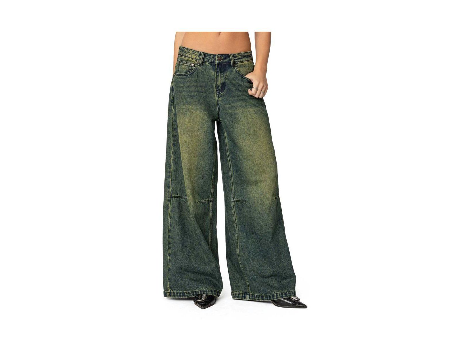 Edikted Women's Shawn Washed Low Rise Jeans