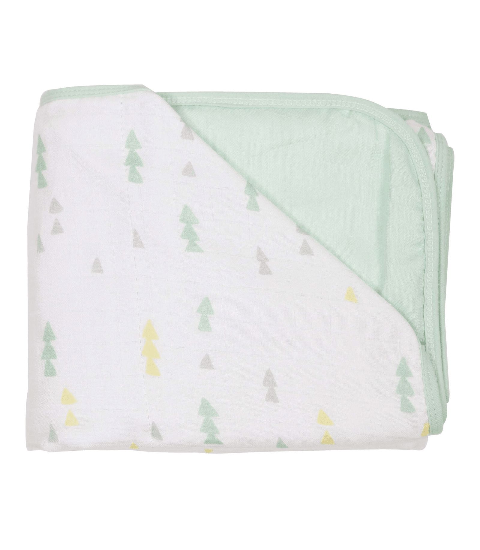Детское стеганое одеяло GooseWaddle Triangles and Mint Oversized Bamboo Muslin