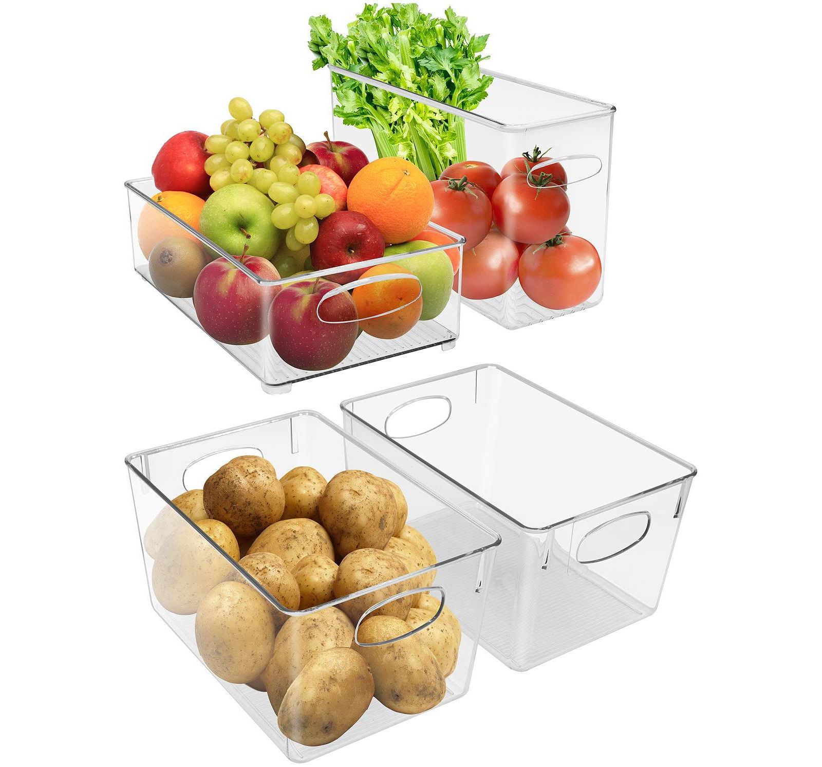 Sorbus 4-Piece Clear Plastic Container Bins