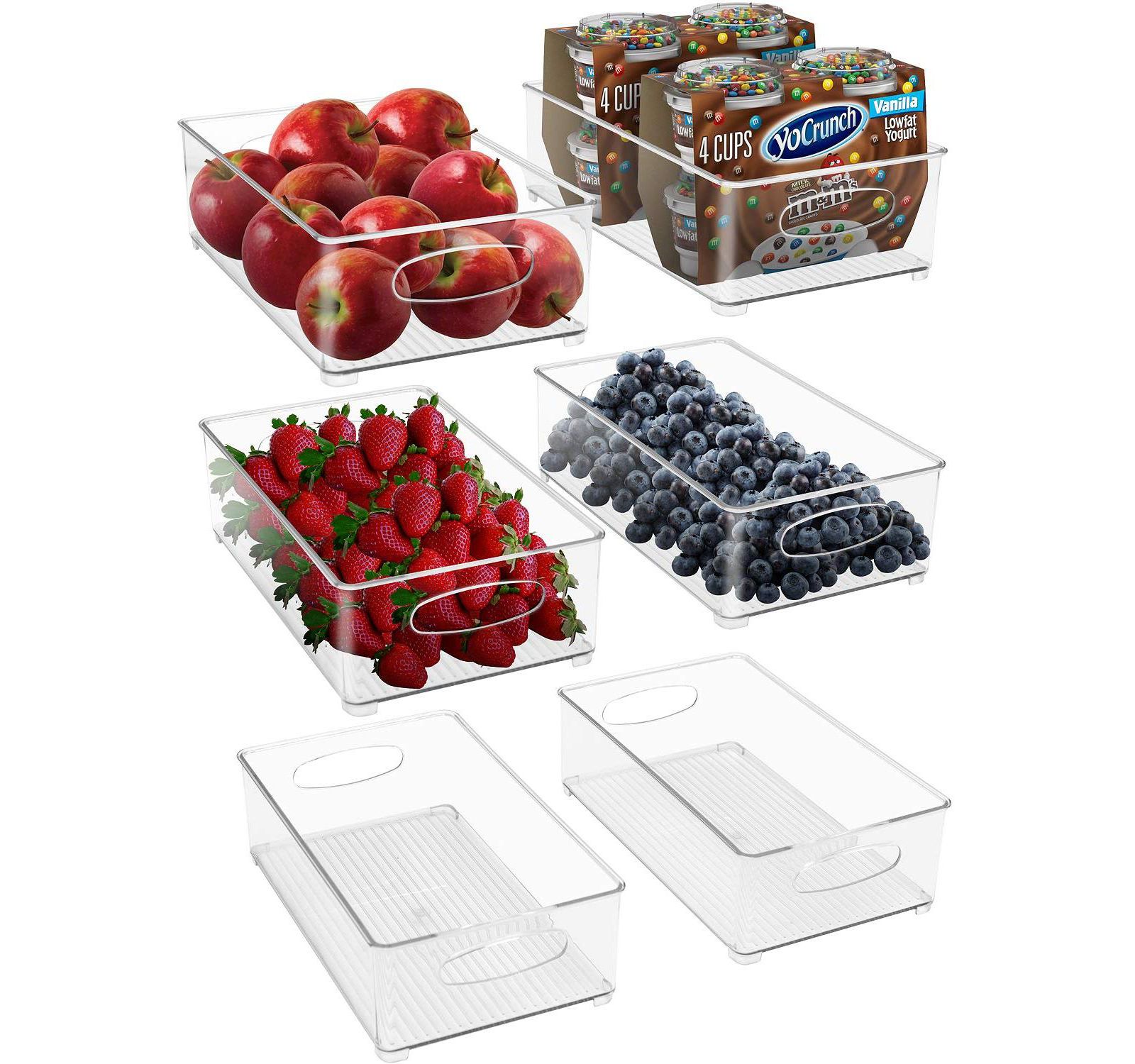 Sorbus 6 Pack Medium Stackable Clear Storage Bins with Handles