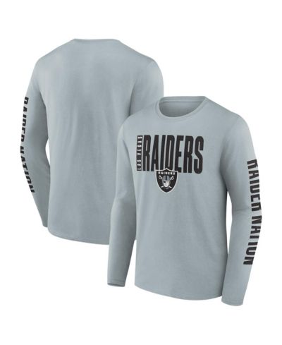 Мужская футболка Fanatics Gray Las Vegas Raiders Vision Long Sleeve