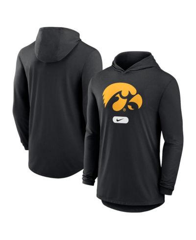 Мужское худи Nike Black Iowa Hawkeyes Lightweight Performance Long Sleeve Hoodie T-Shirt