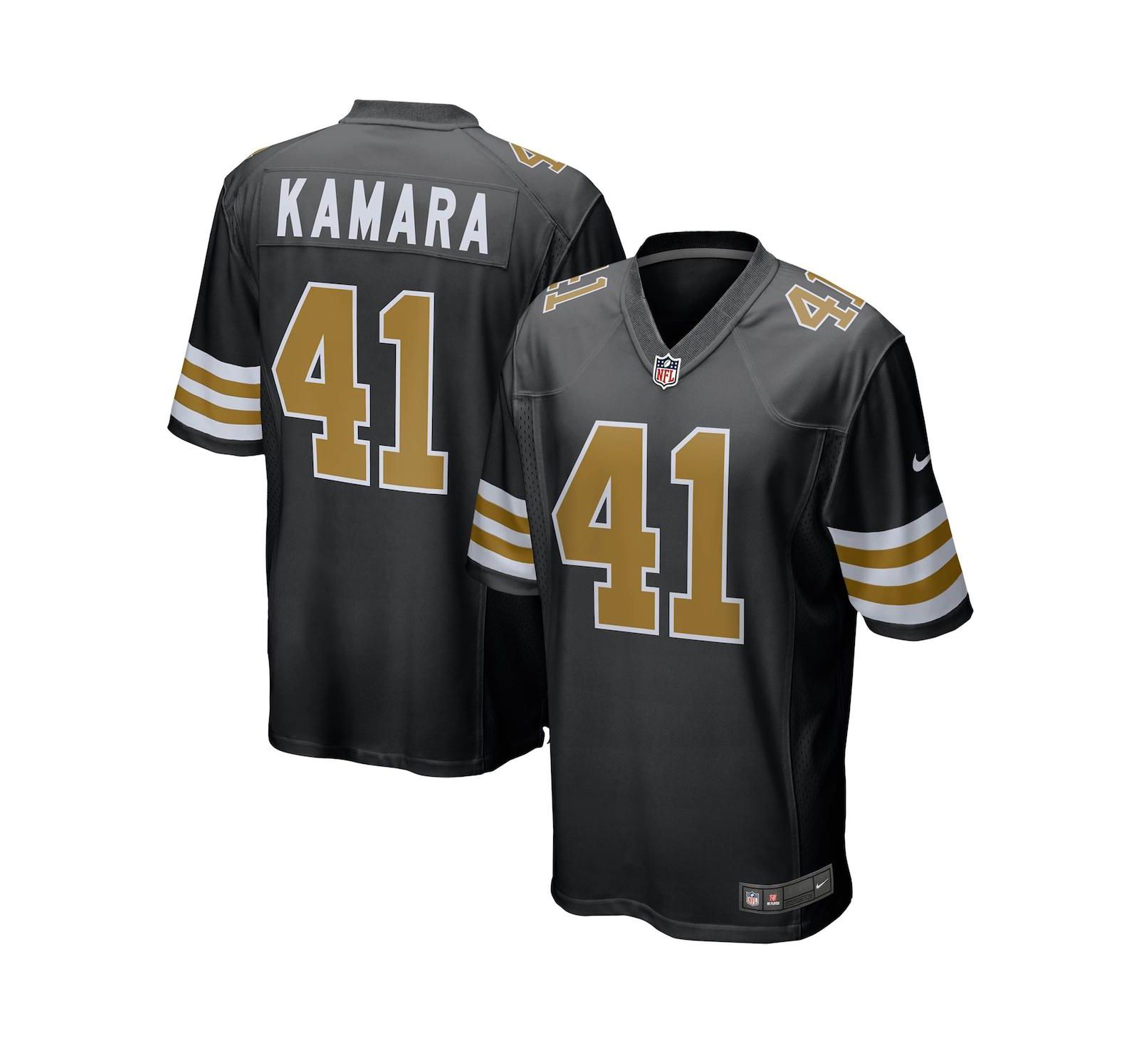 Nike Мужская игровая джерси Alvin Kamara New Orleans Saints, черная