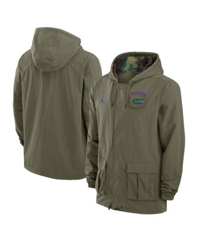 Мужская толстовка Jordan Olive Florida Gators 2024 Military Appreciation Full-Snap Hoodie Military Jacket