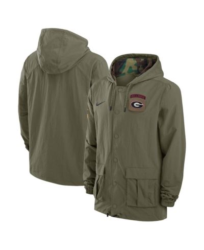 Мужское худи Nike Olive Georgia Bulldogs 2024 Military Appreciation Full-Snap