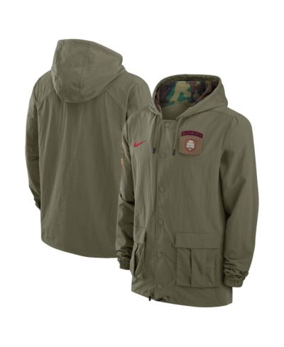 Мужское худи Nike Olive Ohio State Buckeyes 2024 Military Appreciation Full-Snap
