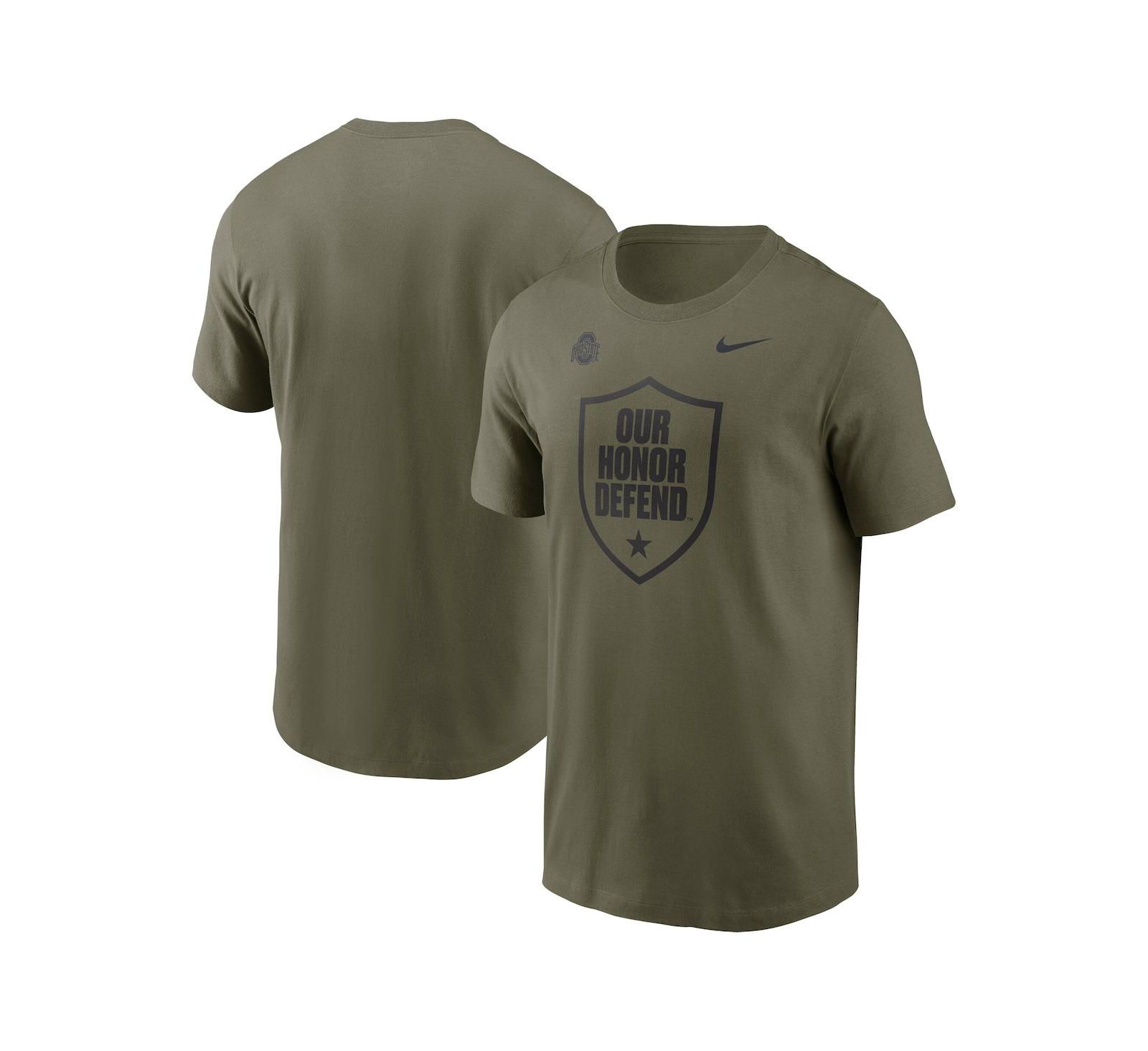 Nike Men's Olive Ohio State Buckeyes 2024 Military Appreciation Tonal Logo Performance T-Shirt