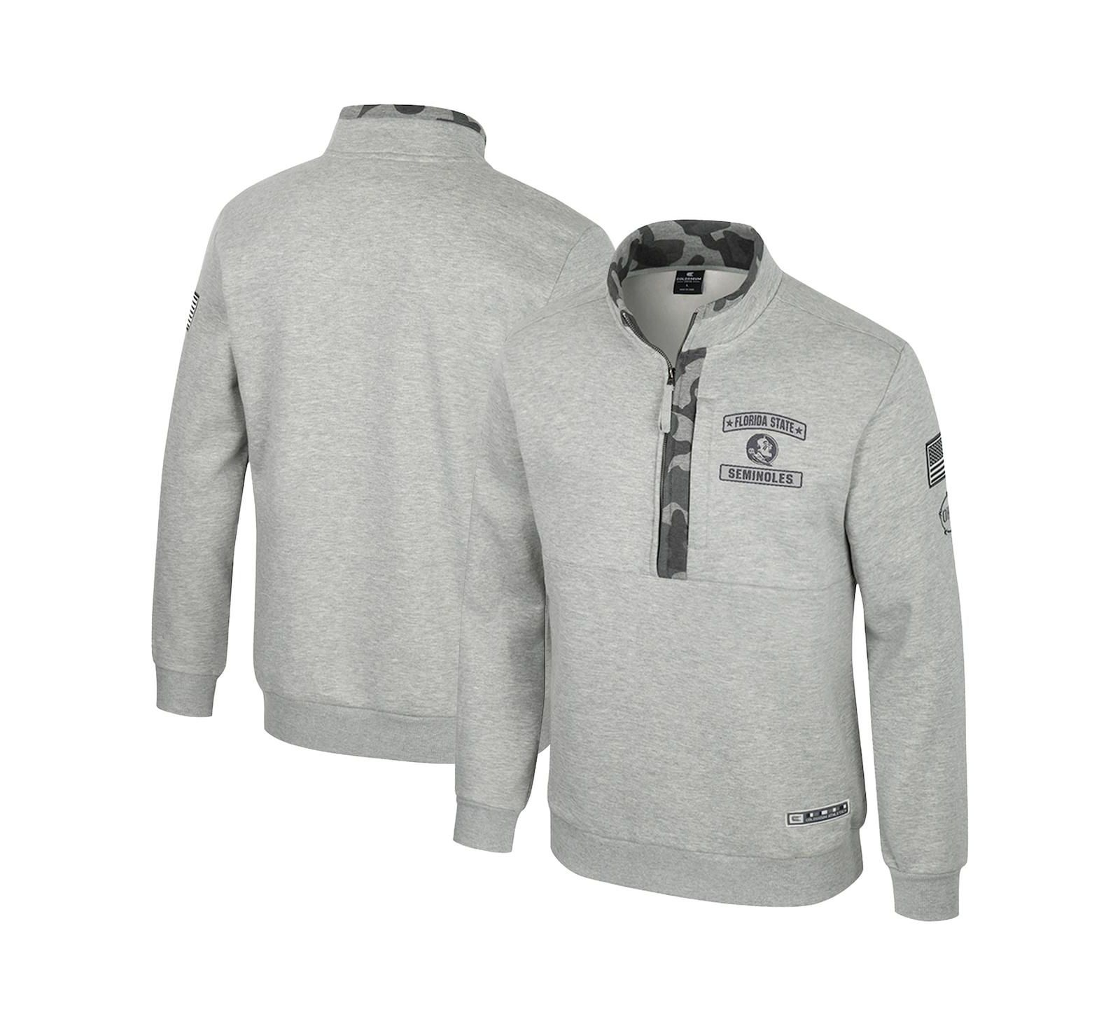 Colosseum Мужская флисовая куртка на молнии Florida State Seminoles Heather Gray