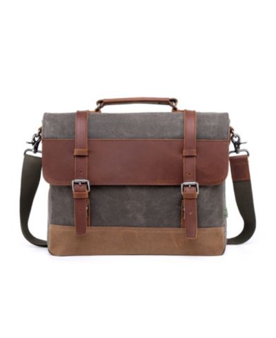 TSD BRAND Stone Creek Waxed Canvas Large Messenger Bag